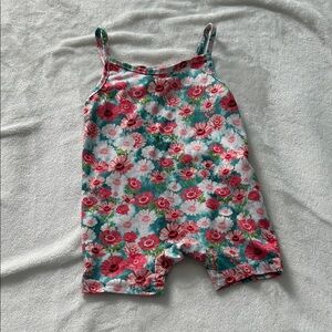 SHEIN Floral Baby Romper with Pink and Green